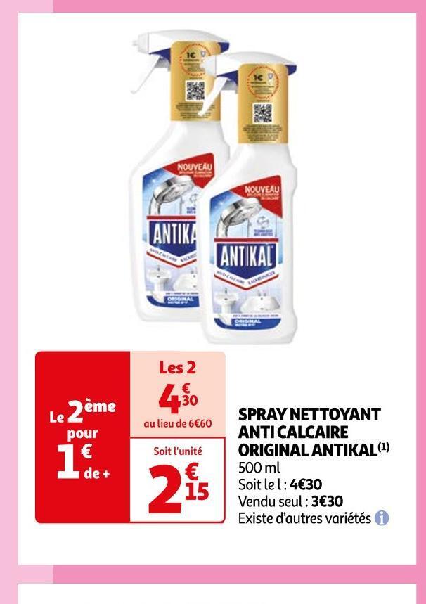 Promo Antikal Spray Nettoyant Anti Calcaire Original Chez Auchan