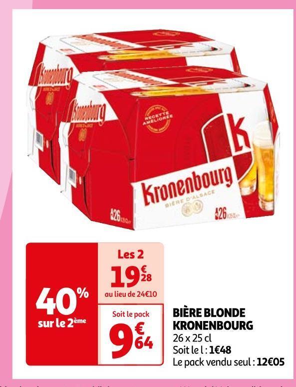 Promo Kronenbourg Bi Re Blonde Chez Auchan