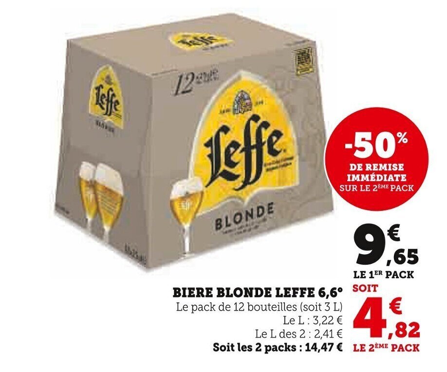 Promo Biere Blonde Leffe Le Pack De Bouteilles Soit L Chez