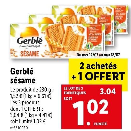 Promo Gerbl S Same Chez Lidl