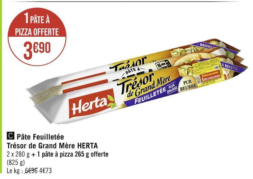 Promo Herta pâte feuilletée trésor de grand mère chez Hyperfrais