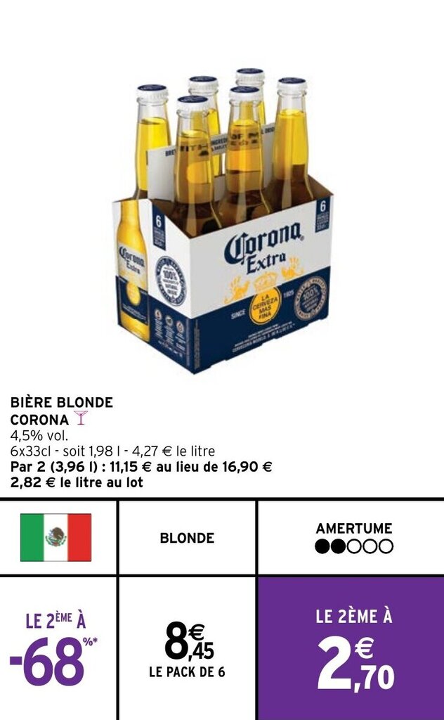 Promo Bi Re Blonde Corona Chez Intermarch Hyper