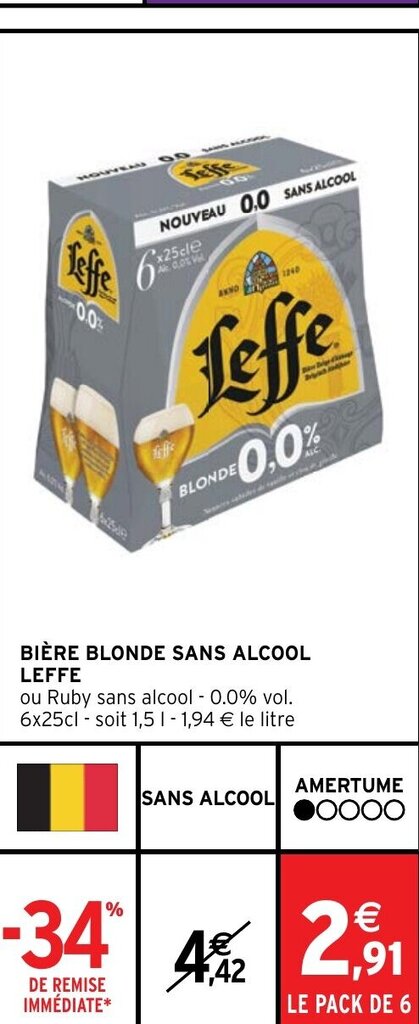 Promo Biere Blonde Sans Alcool Leffe Chez Intermarch Hyper