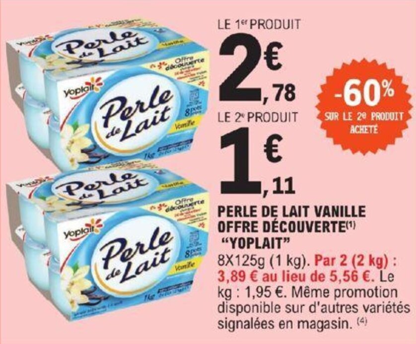 Promo Perle De Lait Vanille Offre D Couverte Yoplait Chez E Leclerc