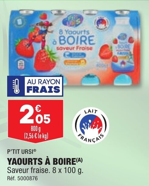 Promo YAOURTS À BOIRE A chez ALDI