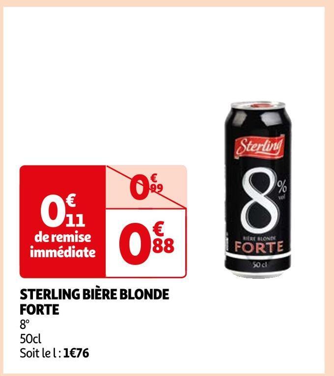 Promo Sterling Bi Re Blonde Forte Chez Auchan