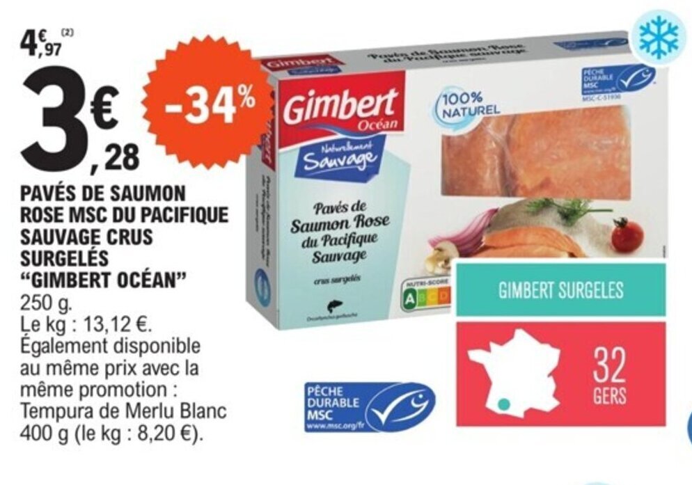 Promo Pav S De Saumon Rose Msc Du Pacifique Sauvage Crus Surgel S