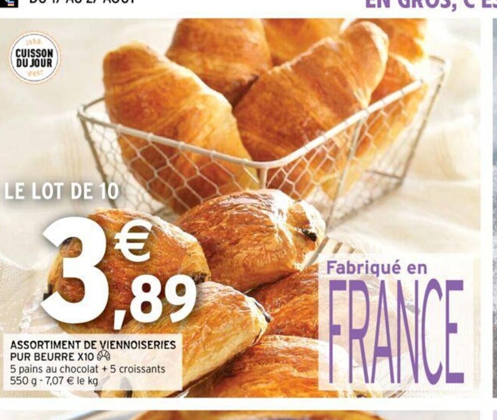 Promo ASSORTIMENT DE VIENNOISERIES PUR BEURRE X10 chez Intermarché