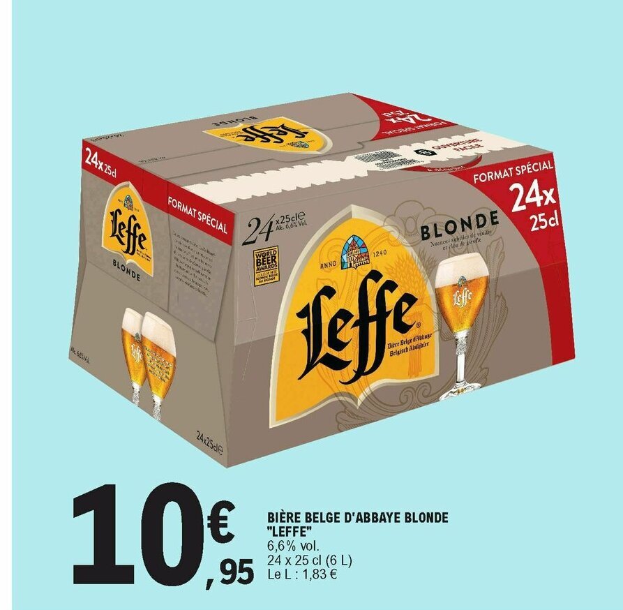 Promo Bière belge d abbaye blonde leffe chez E Leclerc