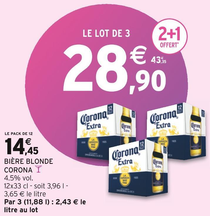 Promo Corona bière blonde chez Intermarché