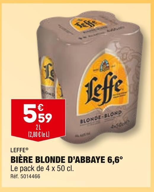 Promo Leffe bière blonde dabbaye 6 6 chez ALDI