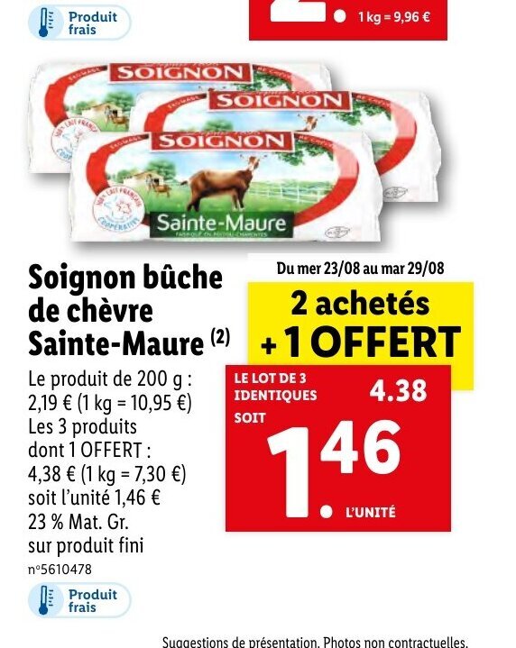 Promo Soignon B Che De Ch Vre Sainte Maure Chez Lidl