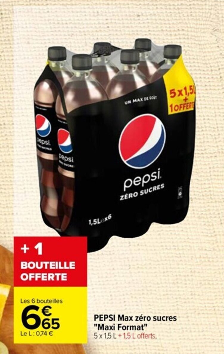 Promo Pepsi Max Z Ro Sucres Maxi Format Chez Carrefour