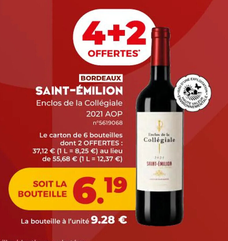 Promo Saint Milion Enclos De La Coll Giale Chez Lidl