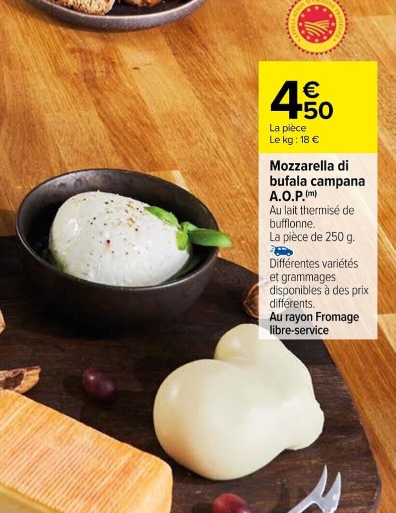 Promo Mozzarella Di Bufala Campana A O P M Chez Carrefour