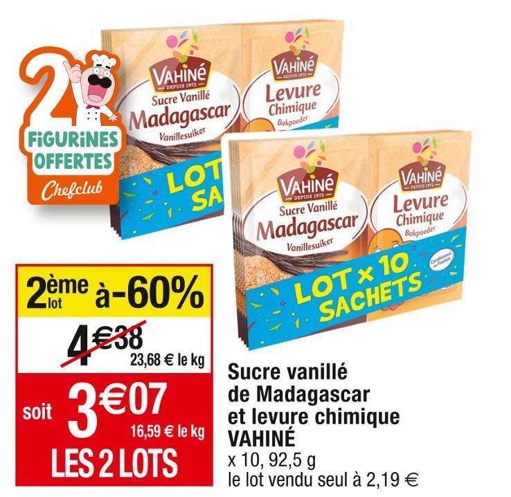 Promo Vahiné sucre vanillé de madagascar et levure chimique chez Cora