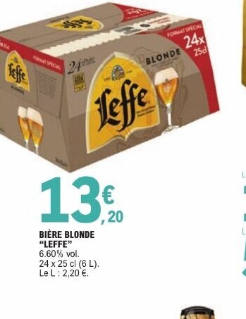 Promo Bi Re Blonde Leffe Chez E Leclerc