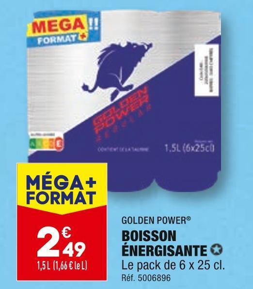 Promo Golden Power Boisson Nergisante Chez Aldi