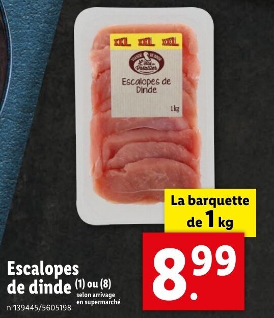 Promo Escalopes De Dinde Chez Lidl