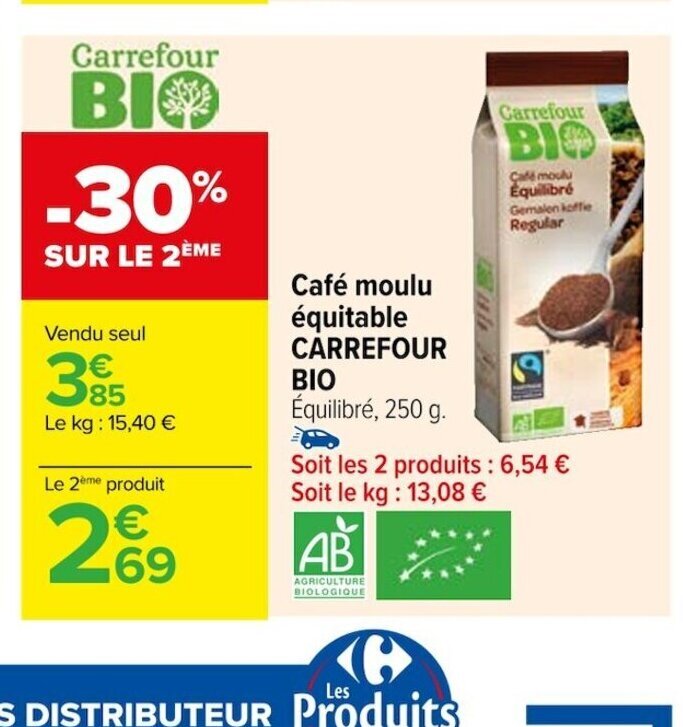 Promo Caf Moulu Quitable Carrefour Bio Chez Carrefour