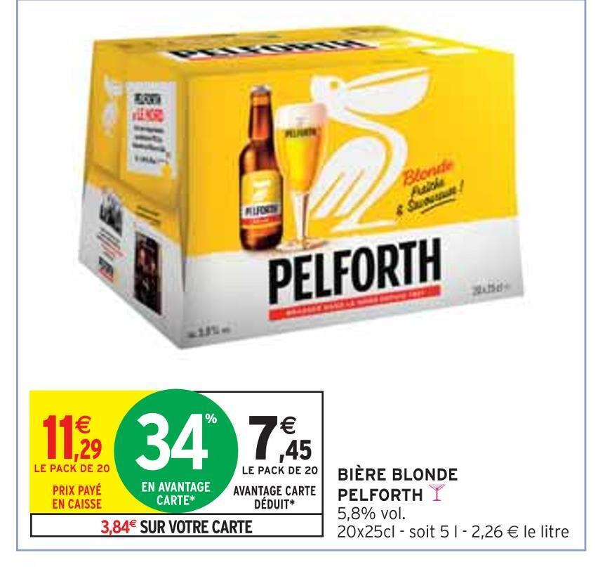 Promo Pelforth bière blonde chez Intermarché