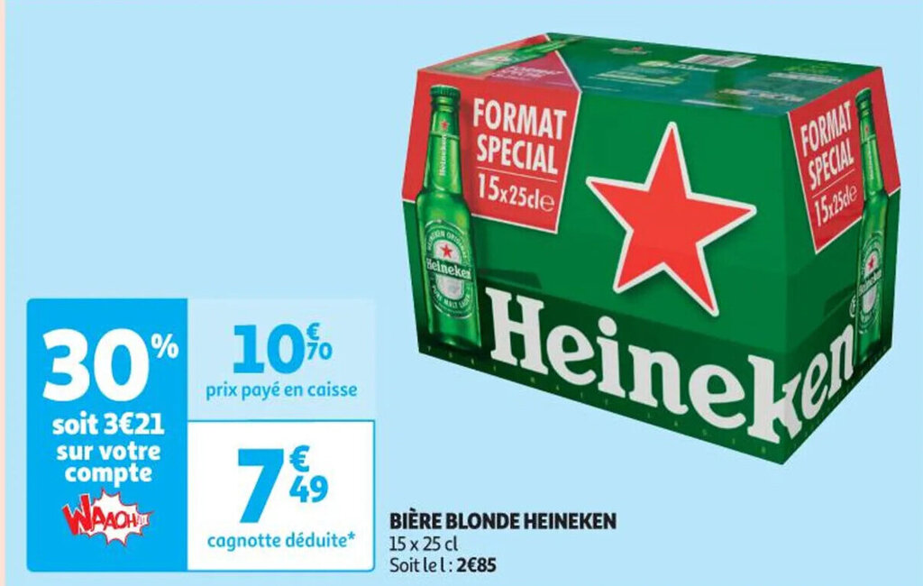 Promo Bi Re Blonde Heineken Chez Auchan