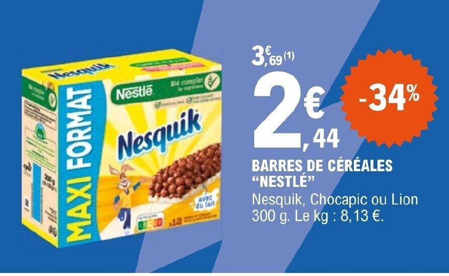 Promo Barres De C R Ales Nestl Chez E Leclerc