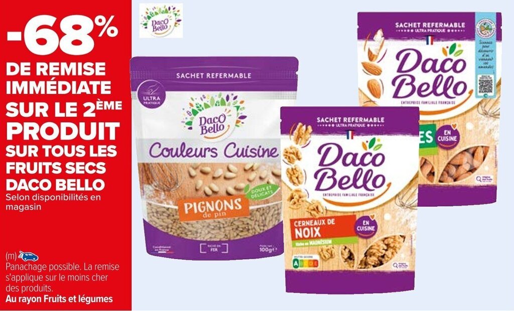 Promo SUR TOUS LES FRUITS SECS DACO BELLO Selon disponibilités en