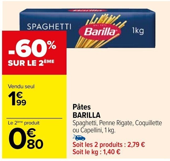 Promo P Tes Barilla Chez Carrefour