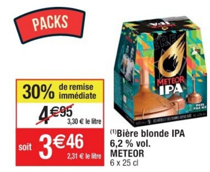 Promo Biere Blonde IPA 6 2 Vol METEOR Chez Cora