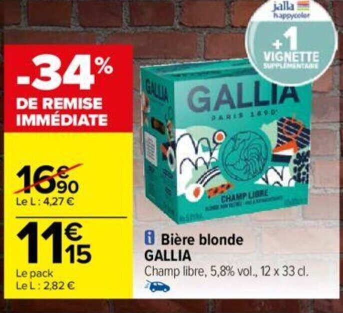 Promo I Bi Re Blonde Gallia Chez Carrefour