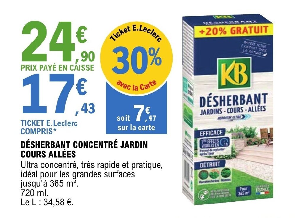 Promo D Sherbant Concentr Jardin Cours All Es Chez E Leclerc