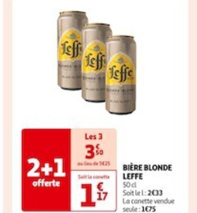 Promo Bi Re Blonde Leffe Chez Auchan Supermarch