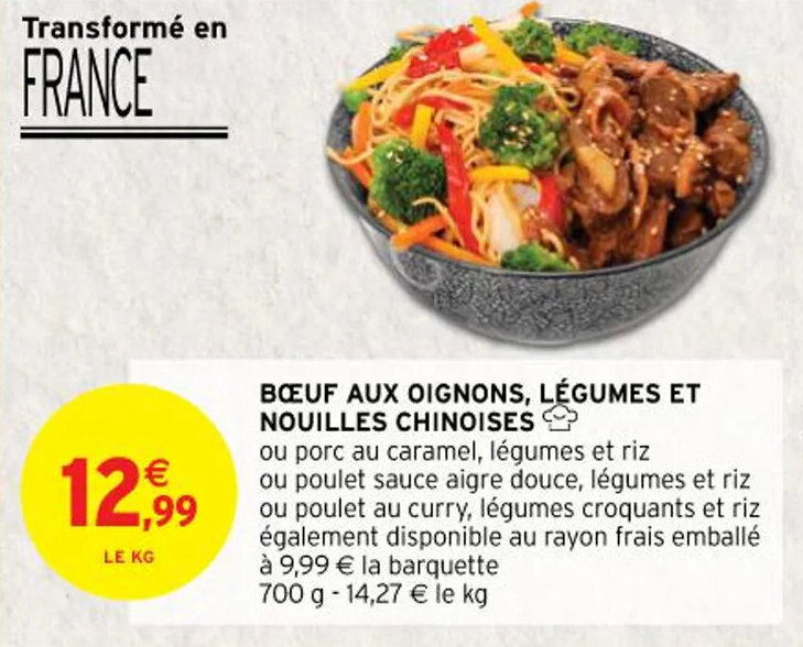 Promo B Uf Aux Oignons L Gumes Et Nouilles Chinoises Chez Intermarch