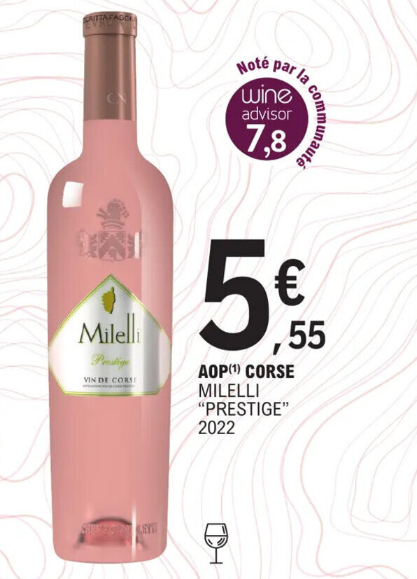 Promo AOP ¹ CORSE MILELLI PRESTIGE 2022 chez E Leclerc