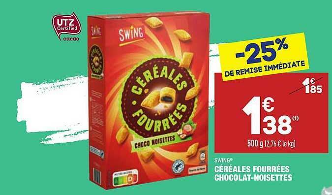 Promo Céréales Fourrées Swing chez ALDI