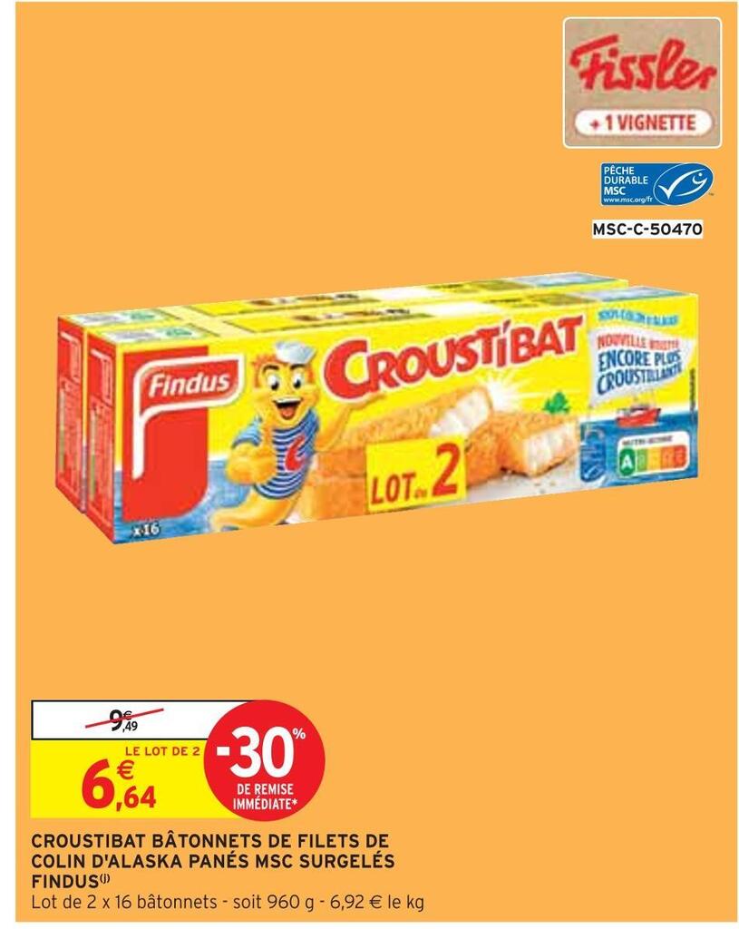 Promo Findus Croustibat B Tonnets De Filets De Colin D Alaska Pan S Msc