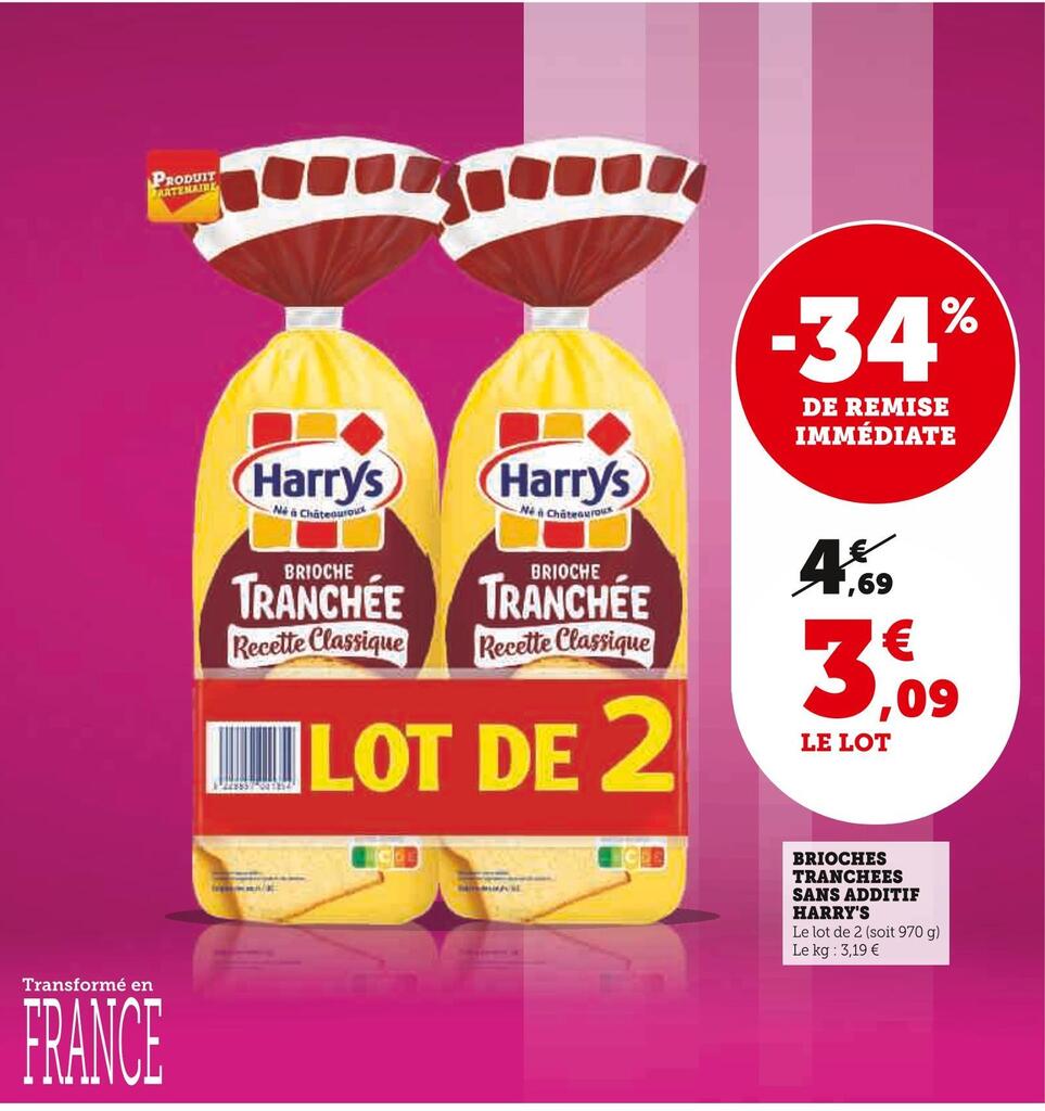 Promo Harry S Brioches Tranchees Sans Additif Chez U Express