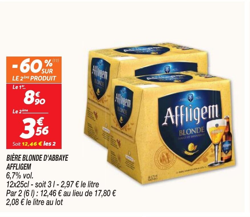 Promo Bi Re Blonde D Abbaye Affligem Chez Netto