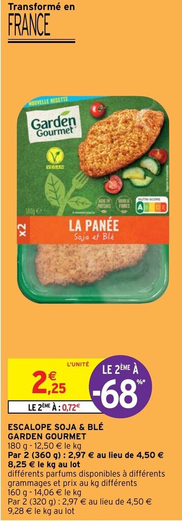 Promo Escalope Soja Bl Garden Gourmet Chez Intermarch Hyper