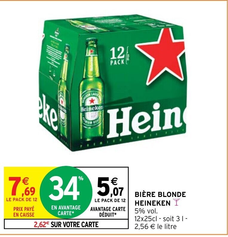 Promo Bi Re Blonde Heineken Chez Intermarch Hyper