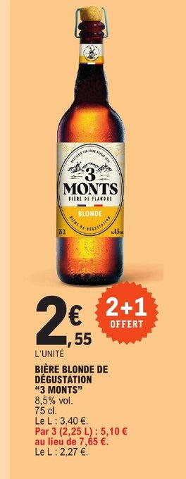 Promo Bi Re Blonde De D Gustation Monts Chez E Leclerc