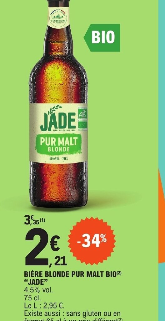 Promo Bi Re Blonde Pur Malt Bio Jade Chez E Leclerc