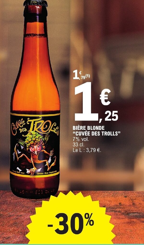 Promo BIÈRE BLONDE CUVÉE DES TROLLS chez E Leclerc