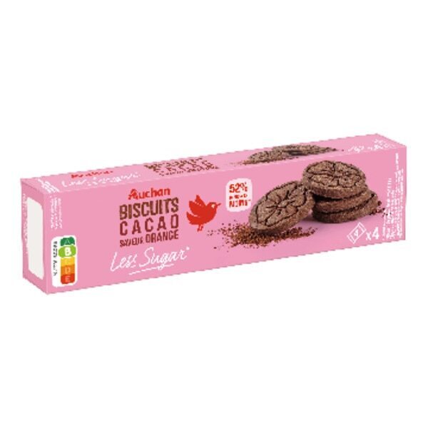 Promo Biscuits Cacao Saveur Orange Less Sugar Auchan Chez Auchan