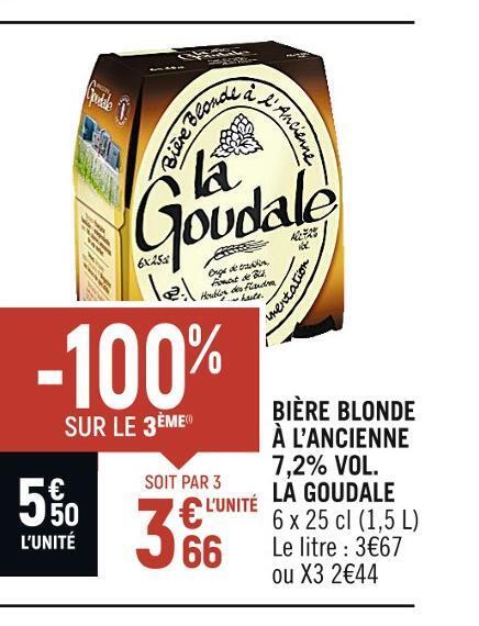 Promo La Goudale Bi Re Blonde Lancienne Vol Chez Spar