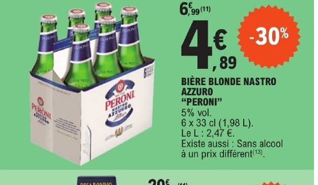 Promo BIÈRE BLONDE NASTRO AZZURO chez E Leclerc