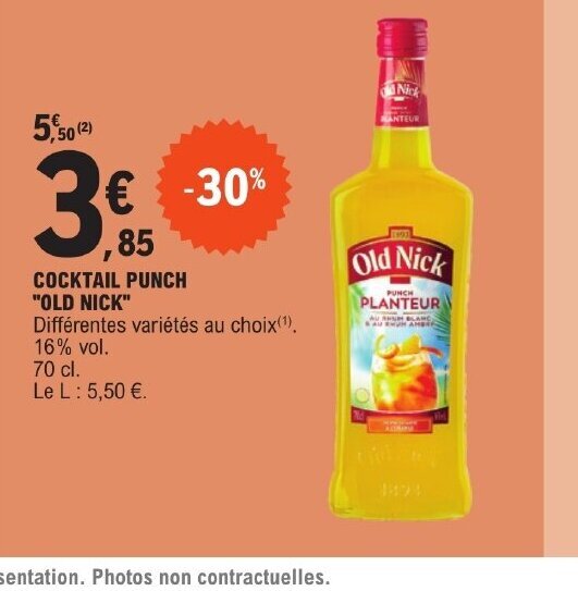 Promo COCKTAIL PUNCH OLD NICK Chez E Leclerc