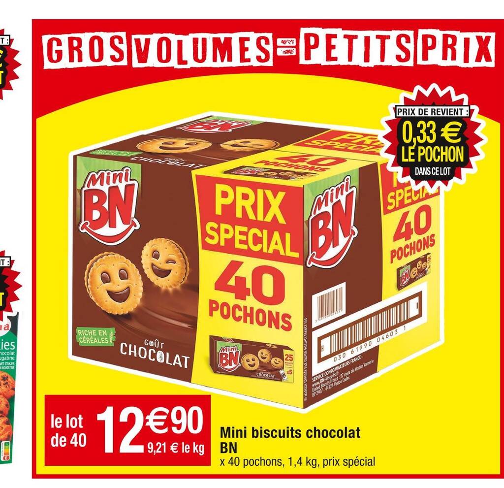 Promo Bn Mini Biscuits Chocolat Chez Cora