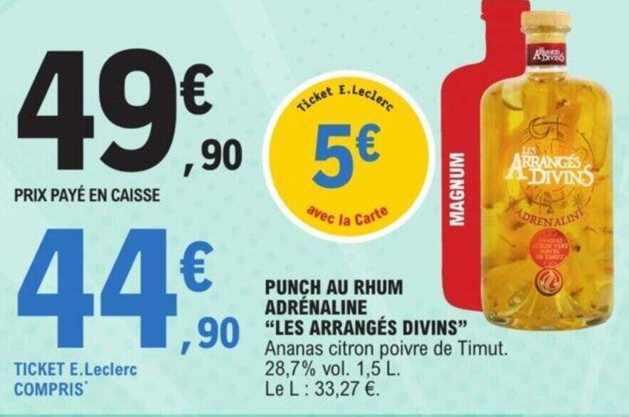 Promo Punch Au Rhum Adr Naline Les Arranges Divins Chez E Leclerc